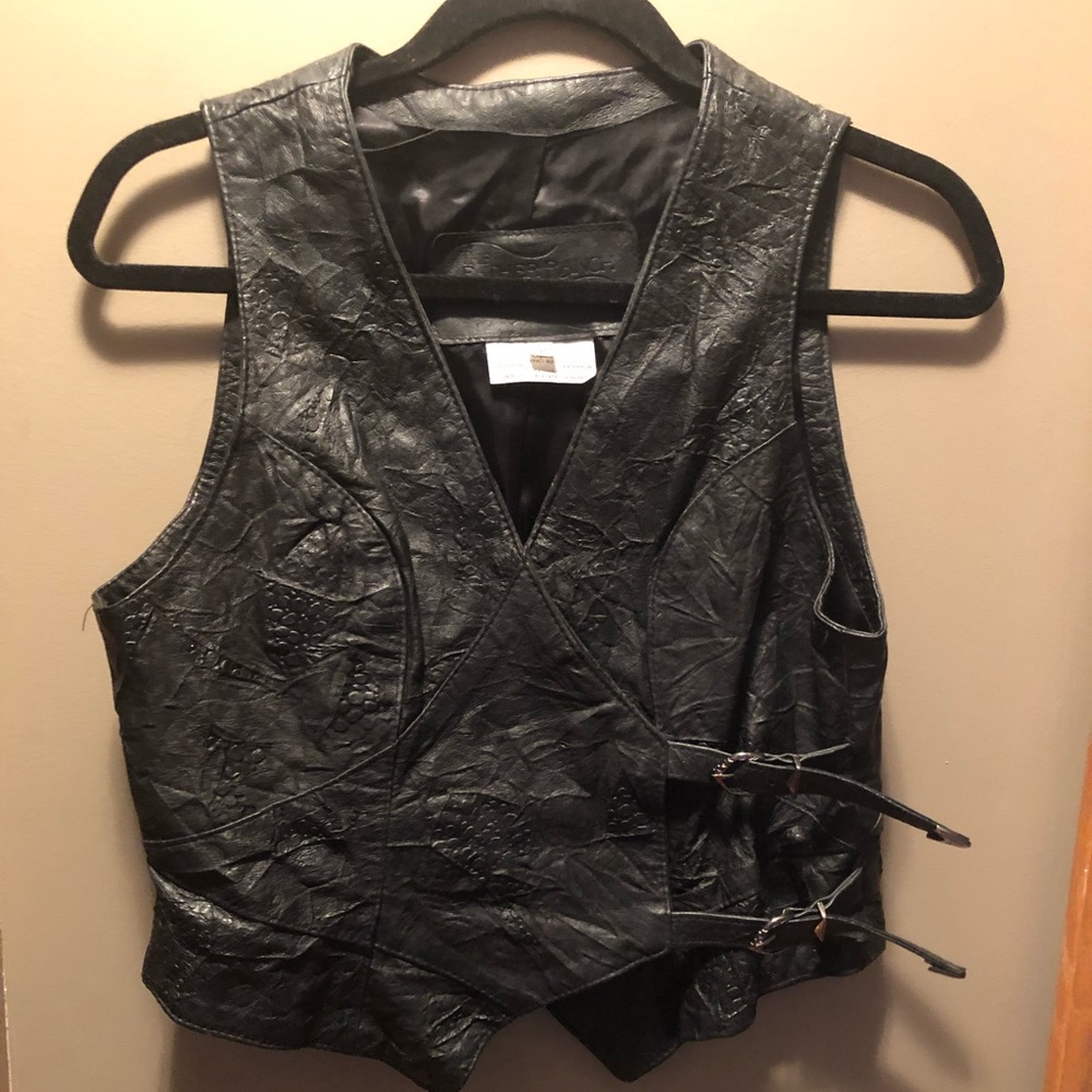 Vintage Black Leather Vest